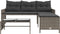 vidaXL - Tuinbank - met - tafel - en - kussens - L-vormig - poly - rattan - grijs