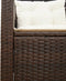 vidaXL - Tuinbank - met - tafel - en - kussens - L-vormig - poly - rattan - bruin