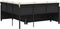 vidaXL - Tuinbank - met - tafel - en - kussens - L-vormig - poly - rattan - zwart
