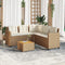 vidaXL - Tuinbank - met - tafel - en - kussens - L-vormig - poly - rattan - beige