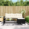 vidaXL - Tuinbank - met - tafel - en - kussens - L-vormig - poly - rattan - zwart