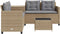 vidaXL - Tuinbank - met - tafel - en - kussens - L-vormig - poly - rattan - beige