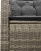 vidaXL - Tuinbank - met - tafel - en - kussens - L-vormig - poly - rattan - grijs