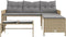 vidaXL - Tuinbank - met - tafel - en - kussens - L-vormig - poly - rattan - beige