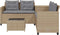 vidaXL - Tuinbank - met - tafel - en - kussens - L-vormig - poly - rattan - beige