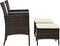 vidaXL - Tuinbank - met - tafeltje - en - krukken - tweezits - poly - rattan - bruin