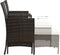 vidaXL - Tuinbank - met - tafeltje - en - krukken - tweezits - poly - rattan - bruin