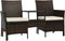 vidaXL - Tuinbank - met - tafeltje - en - krukken - tweezits - poly - rattan - bruin