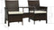 vidaXL - Tuinbank - met - tafeltje - en - krukken - tweezits - poly - rattan - bruin
