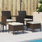 vidaXL - Tuinbank - met - tafeltje - en - krukken - tweezits - poly - rattan - bruin