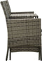 vidaXL - Tuinbank - met - tafeltje - en - krukken - tweezits - poly - rattan - grijs