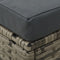 vidaXL - Tuinbank - met - tafeltje - en - krukken - tweezits - poly - rattan - grijs