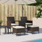 vidaXL - Tuinbank - met - tafeltje - en - krukken - tweezits - poly - rattan - bruin