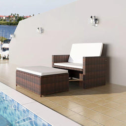 vidaXL - Tuinbank - poly - rattan - bruin