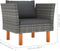 vidaXL - Tuinbank - poly - rattan - en - massief - eucalyptushout
