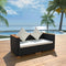 vidaXL - Tuinbank - poly - rattan - zwart