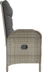vidaXL - Tuinbank - verstelbaar - met - kussens - 107 - cm - poly - rattan - grijs