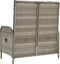 vidaXL - Tuinbank - verstelbaar - met - kussens - 107 - cm - poly - rattan - grijs