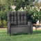 vidaXL - Tuinbank - verstelbaar - met - kussens - 107 - cm - poly - rattan - zwart