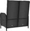 vidaXL - Tuinbank - verstelbaar - met - kussens - 107 - cm - poly - rattan - zwart