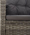 vidaXL - Tuinbank - verstelbaar - met - kussens - 118 - cm - poly - rattan - grijs
