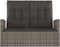 vidaXL - Tuinbank - verstelbaar - met - kussens - 118 - cm - poly - rattan - grijs
