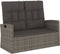 vidaXL - Tuinbank - verstelbaar - met - kussens - 118 - cm - poly - rattan - grijs