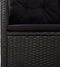 vidaXL - Tuinbank - verstelbaar - met - kussens - 173 - cm - poly - rattan - zwart