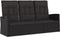 vidaXL - Tuinbank - verstelbaar - met - kussens - 173 - cm - poly - rattan - zwart