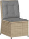 vidaXL - Tuinbank - verstelbaar - met - kussens - poly - rattan - beige