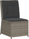 vidaXL - Tuinbank - verstelbaar - met - kussens - poly - rattan - grijs