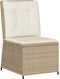 vidaXL - Tuinbank - verstelbaar - met - kussens - poly - rattan - beige