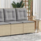 vidaXL - Tuinbank - verstelbaar - met - kussens - poly - rattan - beige