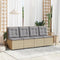 vidaXL - Tuinbank - verstelbaar - met - kussens - poly - rattan - beige