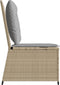 vidaXL - Tuinbank - verstelbaar - met - kussens - poly - rattan - beige