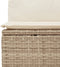 vidaXL - Tuinbank - verstelbaar - met - kussens - poly - rattan - beige