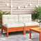 vidaXL - Tuinbank - zonder - armleuning - met - kussens - 2 - st - grenenhout - wasbruin