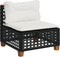 vidaXL - Tuinbank - zonder - armleuning - met - kussens - poly - rattan - zwart