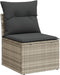 vidaXL - Tuinbank - zonder - armleuning - met - kussens - poly - rattan - lichtgrijs