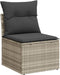 vidaXL - Tuinbank - zonder - armleuning - met - kussens - poly - rattan - lichtgrijs