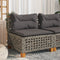 vidaXL - Tuinbank - zonder - armleuning - met - kussens - poly - rattan - grijs