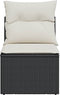 vidaXL - Tuinbank - zonder - armleuning - met - kussens - poly - rattan - zwart