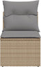 vidaXL - Tuinbank - zonder - armleuning - met - kussens - poly - rattan - beige