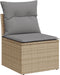 vidaXL - Tuinbank - zonder - armleuning - met - kussens - poly - rattan - beige