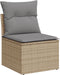 vidaXL - Tuinbank - zonder - armleuning - met - kussens - poly - rattan - beige