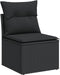 vidaXL - Tuinbank - zonder - armleuning - met - kussens - poly - rattan - zwart