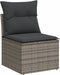 vidaXL - Tuinbank - zonder - armleuning - met - kussens - poly - rattan - grijs