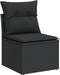 vidaXL - Tuinbank - zonder - armleuning - met - kussens - poly - rattan - zwart