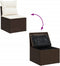 vidaXL - Tuinbank - zonder - armleuning - met - kussens - poly - rattan - bruin