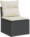 vidaXL - Tuinbank - zonder - armleuning - met - kussens - poly - rattan - zwart